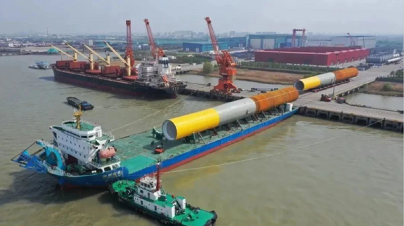 单重2000吨！中广核惠州港口二海上风电项目两根管桩发运