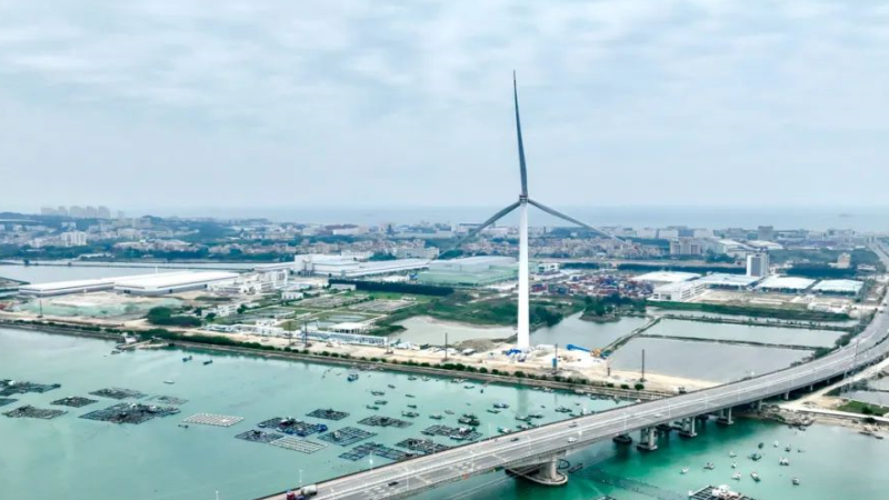 明阳智能12兆瓦样机在广东省风电临海试验基地开展并网测试