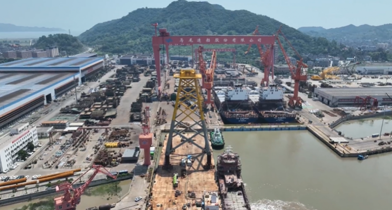 平潭外海海上风电场风电导管架全部交付完成