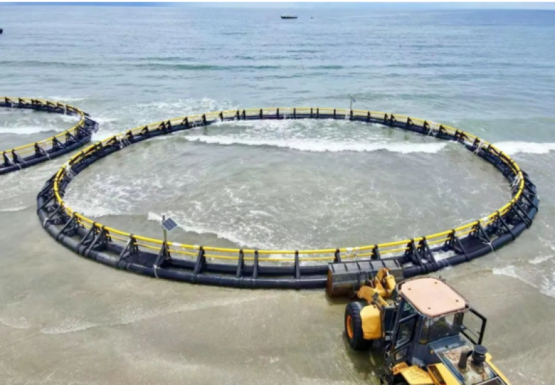 广东省现代化海洋牧场加强型重力式深水网箱正式下水！