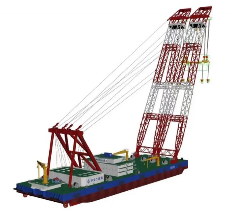振华重工5500吨双臂架变幅式起重船项目开工！