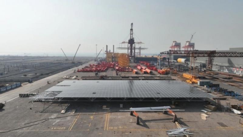 曹妃甸重工承接的国内首套海上光伏桁架顺利发货！