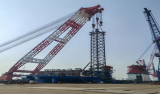 “振新1600T”风电安装平台整体浮态接桩