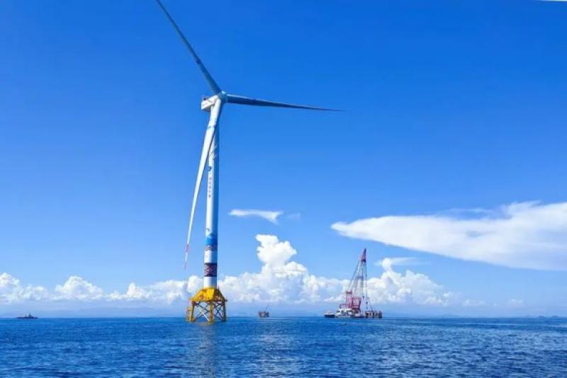 中国能建广西院联合总承包的广西首个海上风电示范项目成功并网发电