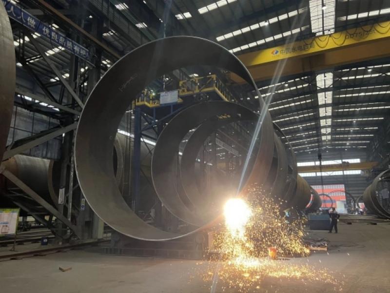 防城港二期海上风电塔筒项目顺利开工！