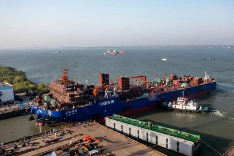 “三航翔安”号5000吨海上风电船下水