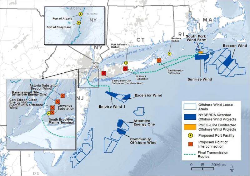 纽约三个海上风电场项目全部取消后续将重新招标