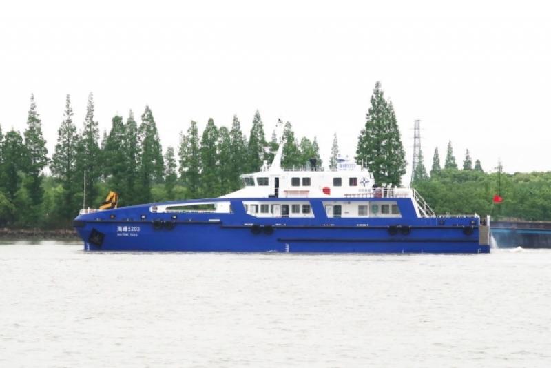 中交海峰风电研发投资！双体高性能风电运维船“海峰5203”顺利完成试航