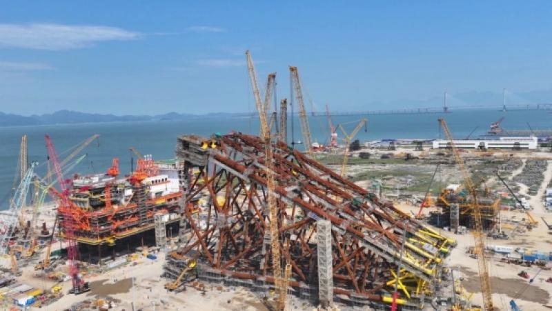 文昌19-1导管架顺利实现主体结构完工！