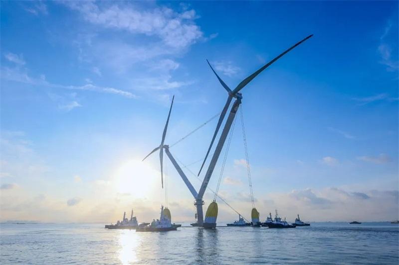 全球单体容量最大漂浮式风电平台——“明阳天成号”启航出海