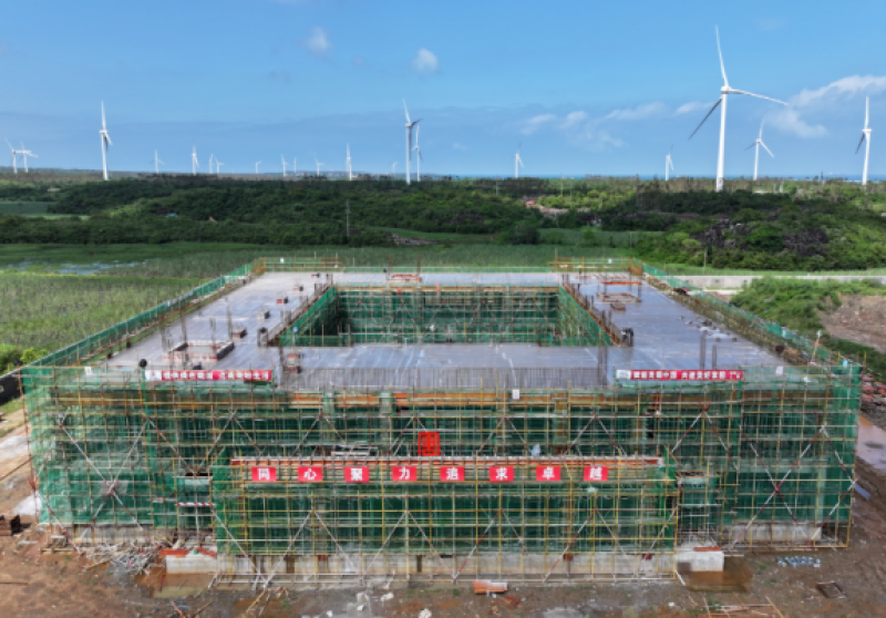 大唐儋州120万千瓦海上风电项目陆上集控中心主楼主体结构成功封顶
