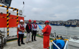 “海电运维505”船顺利通过入场检查及试航前往风电场项目现场
