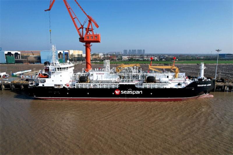 中集太平洋海工建造！加拿大Seaspan Energy公司7600立方米LNG加注船命名交付