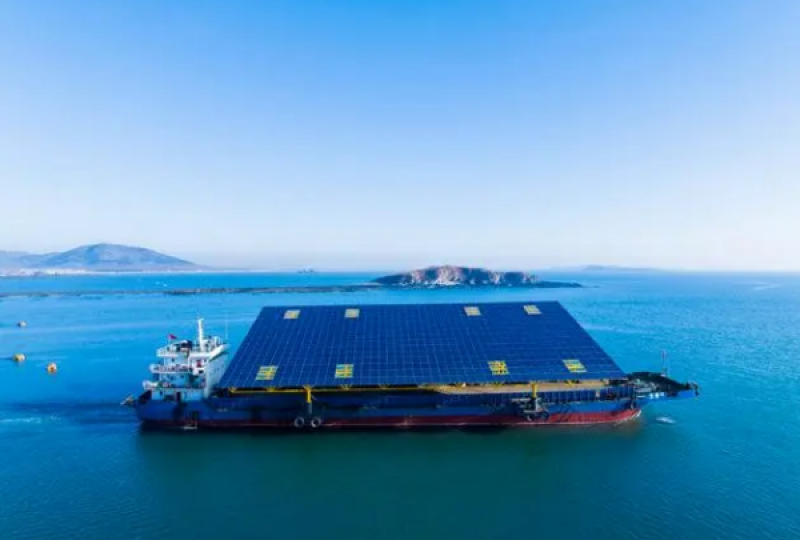 中电建青岛即墨海上光伏项目开启海上安装