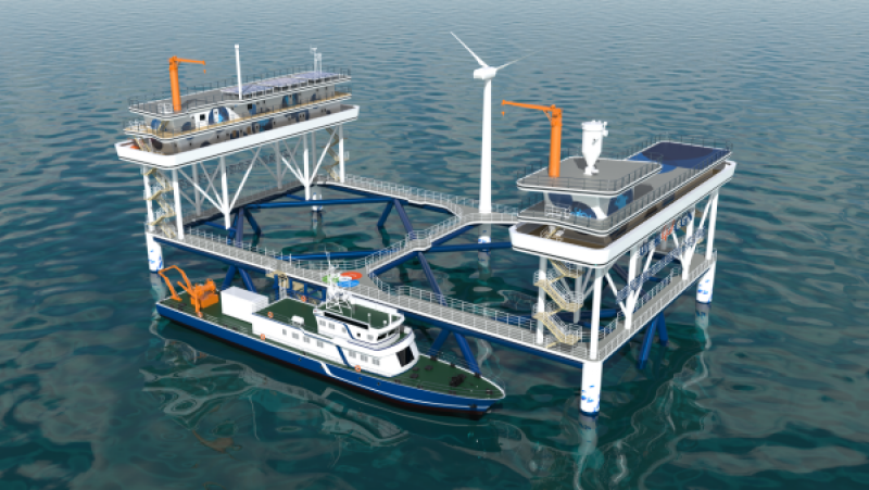 中广核“伏羲一号”获颁国内首份风渔融合固定网箱平台CCS入级证书