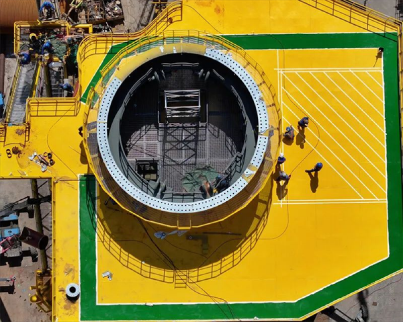 天顺海工青州五导管架项目迎来关键节点，勾勒海上最美风景线