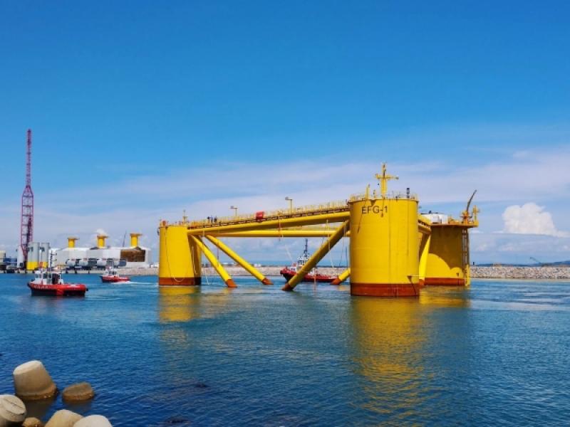 30MW ! 狮子湾漂浮式海上风电场首座基础成功下水