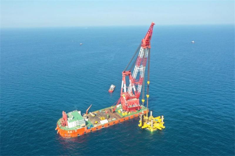 华能山东半岛北L场址海上风电项目二标段基础沉桩施工全部完成