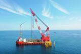 华能山东半岛北L场址海上风电项目二标段海上升压站基础施工完成