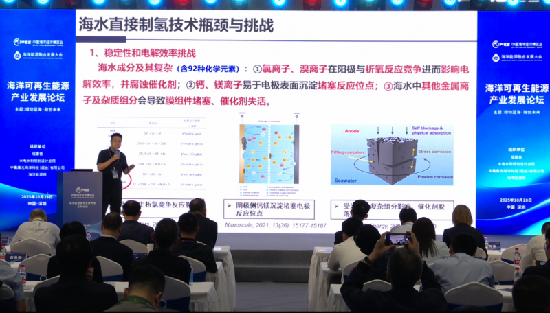 《海洋可再生能源产业发展论坛》 主题报告：全新原理的海水直接电解制氢 
