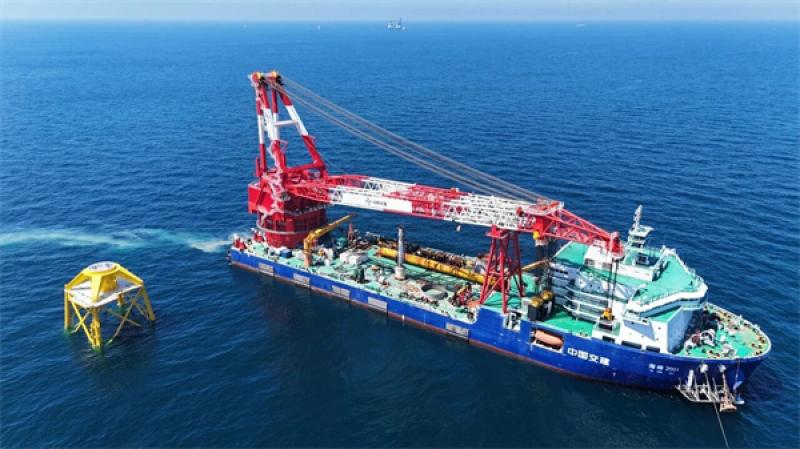 华能山东L场址海上风电项目导管架基础施工圆满完成   